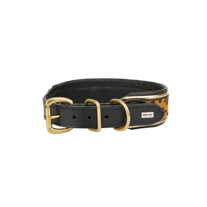 Barry King Obroża skórzana 37-44 cm/34 mm pantera