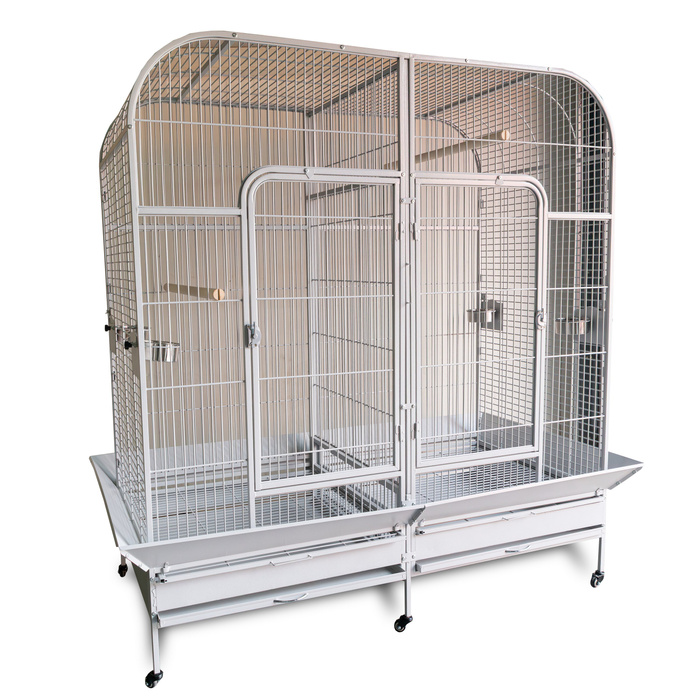 Panama Pet Woliera dla ptaków srebrna na kółkach wym 178,8x98x180cm