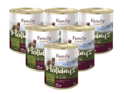 Family First Holidays z indykiem, kurczakiem i marchewką 6x800g