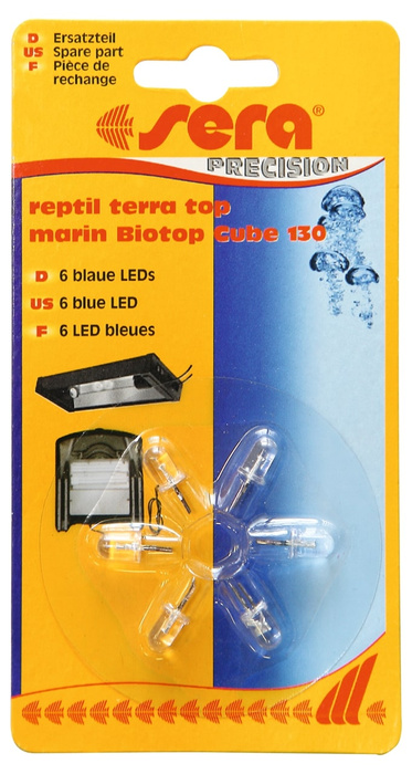 Sera Diody LED do marin Biotop Cube 130 reptil terra top niebieskie 6szt/opak