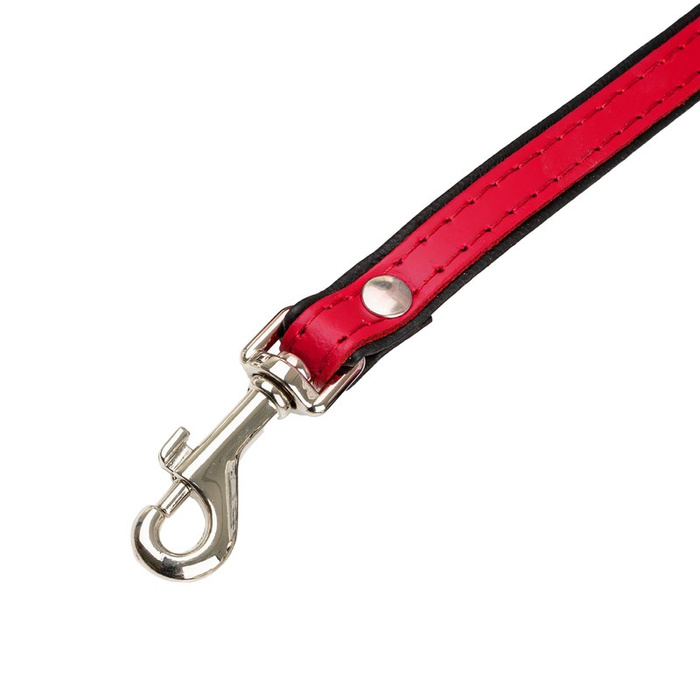 Barry King Smycz skórzana czerwony/czarny XS-S 12mm/120cm
