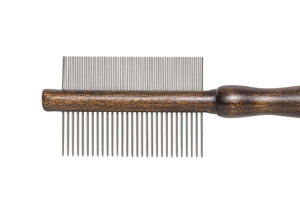 Barry King Grzebień dwustronnydla zwierzątrączka drewno bukowemetalowe zęby 29/78 pinów 5,4x18,9 cm