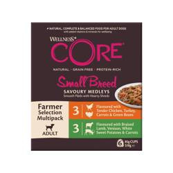 Wellness Core Small Breed Savoury Medleys Farmer Multipack karma mokra dla dorosłych psów małych ras 3x 2 smaki 6x85g/510g