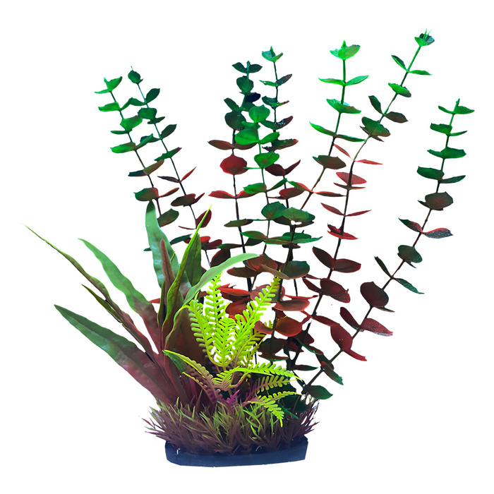Aqua Natura Roślina do dekoracji akwarium fioletowo-zielone plastikowa 28cm wodorost leśny i rośliny palczaste