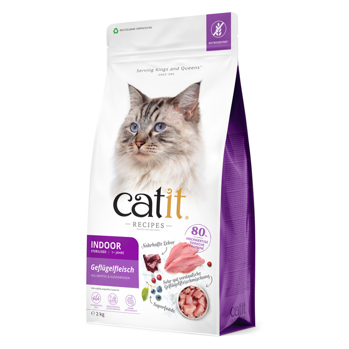 Catit Recipies Indoor Adult karma sucha dla dorosłych kotów niewychodzących drób 2kg