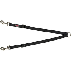 Trixie Rozdzielacz do smyczy Premium taśma czarny XS-S: 40-70cm/10mm