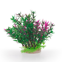 Aqua Natura Roślina do dekoracji akwarium zielona plastikowa 12cm z różowymi pędami