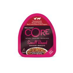 Wellness Core S.Breed k.mokra d.psa m.ras kurczak wołowina zielona fasolka czer, papryka 85g