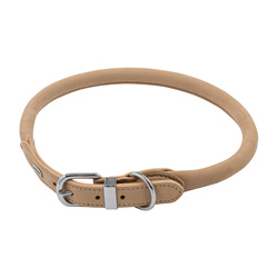 Barry King Obroża skórzana XL-XXL: 54-60cm x 20mm jasny beż