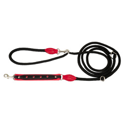 Barry King Smycz regulowana Skóra Łoś Kryształ 20mm/6/220cm czerwony