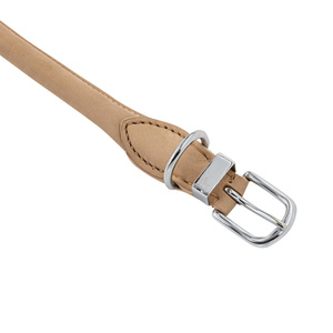 Barry King Obroża skórzana XL-XXL: 54-60cm x 20mm jasny beż
