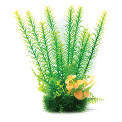 Aqua Natura Roślina do dekoracji akwarium żółta plastikowa 28cm długie łodygi i drobne liście