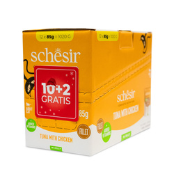 Schesir C&B kot pouch tuńczyk z kurczakiem filety galaretka 85g 12szt/display
