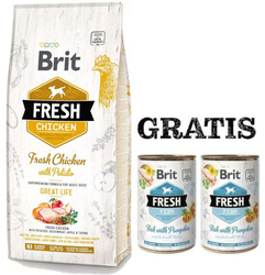 Brit Fresh Chicken With Potato Adult Great Life 12kg + 2 puszki GRATIS