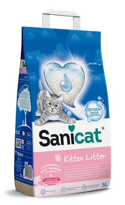 Sanicat Kitten żwirek dla kociąt sepiolitowy 5l niezbrylający