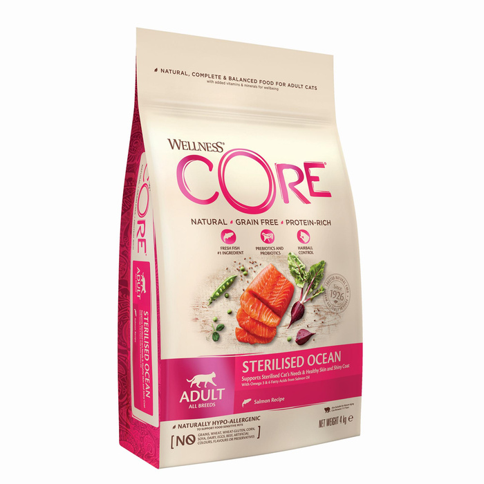 Wellness Core Sterilised Ocean k.sucha d.kota steryl. łosoś 4kg