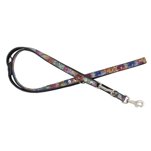 Barry King Smycz regulowana dla psa skórzana Kwiaty M-L 20mm/200cm