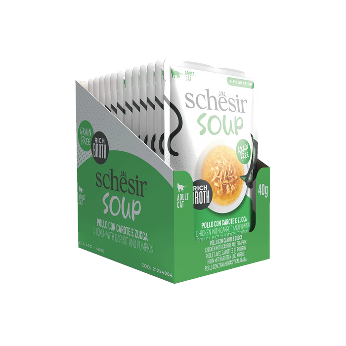 Schesir Soup karma mokra dla kotów zupa kurczak z dynią 40g saszetka