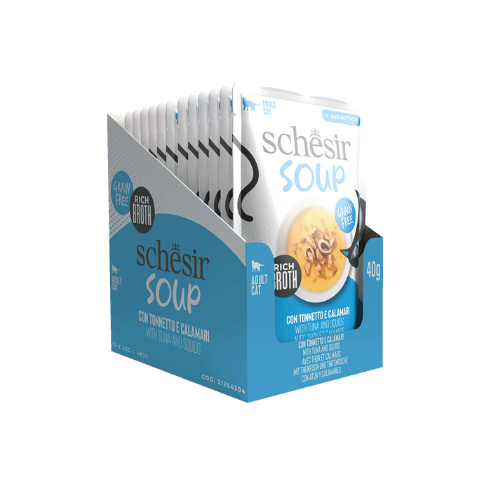 Schesir Soup dla kota zupa tuńczyk z kalmarami 40g saszetka
