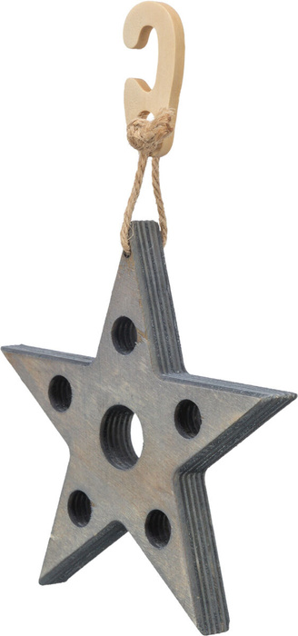 Trixie Xmas Gwiazda na przysmaki zabawka dla gryzoni drewno/sizal szara 14x17cm