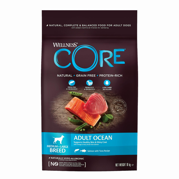 Wellness Core Adult Ocean k.sucha d.psa średnich i d.ras łosoś/tuńcz. 10kg