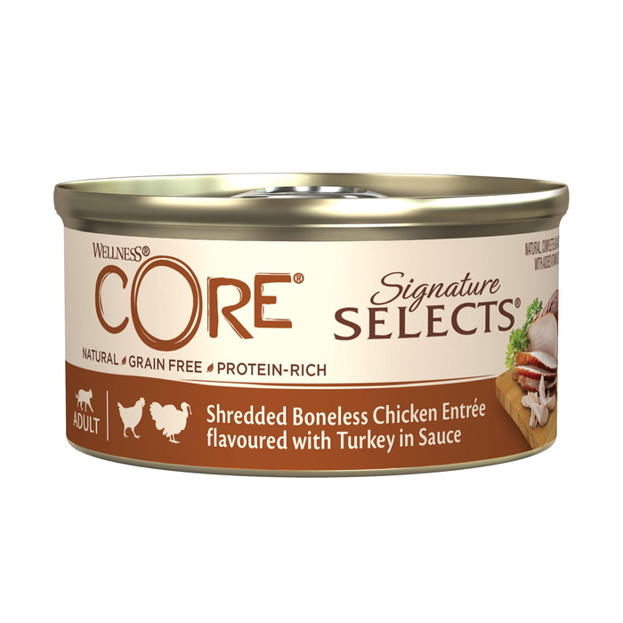 Wellness Core Shredded Chicken k.mokra d.kota kurczak z indykiem 79g