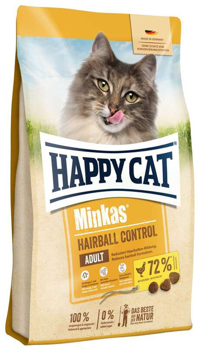 HappyCat Minkas Adult Hairball Control z drobiem 1,5kg
