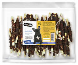 Hau&Miau Pausesnack przysmak dla psa patyki ze skóry z kaczką 1kg