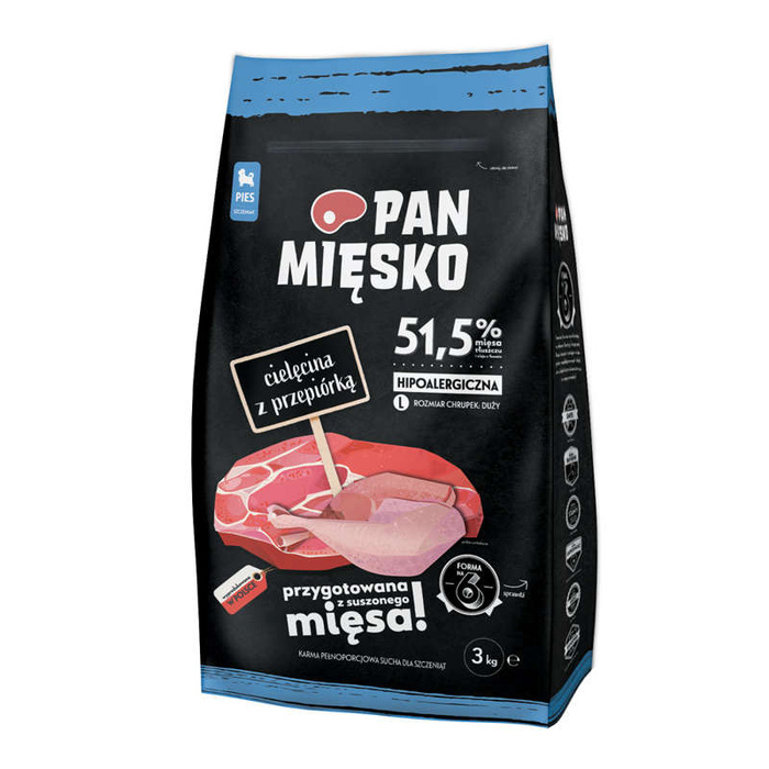 Pan Mięsko cielęcina z przepiórką dla szczeniąt 3kg L
