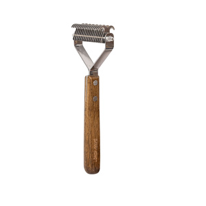 Barry King Trymer hakowy dwustronny dla zwierząt drewno bukowe stal 8,6x19,3 cm