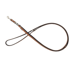 Barry King Smycz regulowana skórzana dla psa koniak/czarny M-L 20mm/200cm