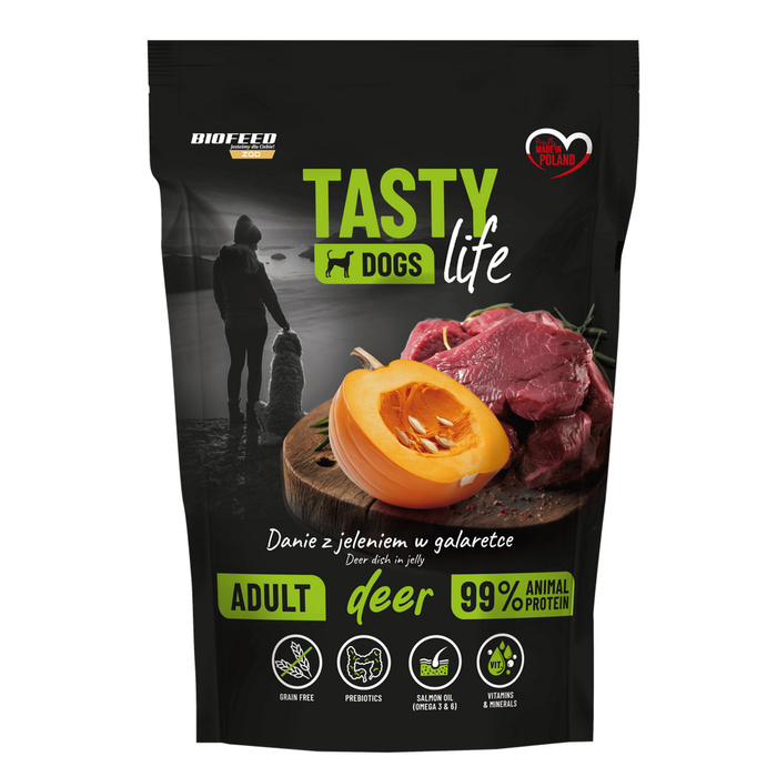 Biofeed Tasty Dogs Life Jeleń 90% saszetka 150g