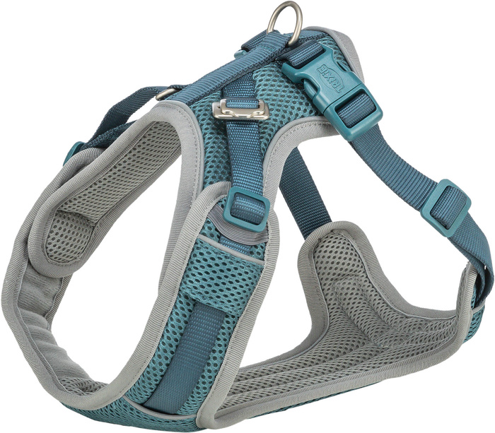 Trixie Premium FlexMesh szelki petrol M: 58-80cm/20mm dla mopsa i buldoga