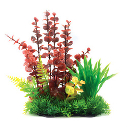 Aqua Natura Roślina do dekoracji akwarium zółto-zielono-czerwona plastikowa 26cm różne rodzaje roślin
