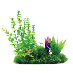 Aqua Natura Roślina do dekoracji akwarium zielona z dodatkiem fioletu plastikowa 12-31cm różne rodzaje roślin