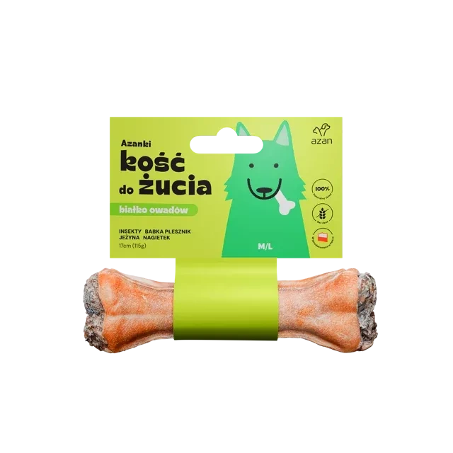 AZANKI Kość z insektami i jeżyną M/L 17cm