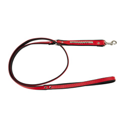 Barry King Smycz dla psa wzór kostki 25mm/110cm czerwona