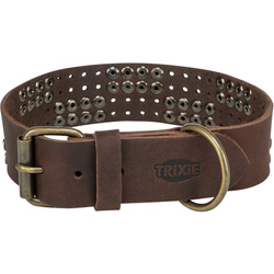 Trixie Rustic Rivet obroża dla psa z grubej skóry ciemnobrązowa S-M: 34-40cm/30mm