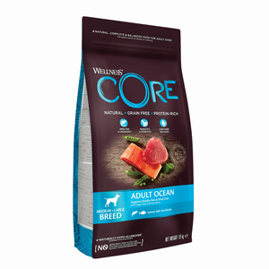 Wellness Core Adult Ocean k.sucha d.psa średnich i d.ras łosoś/tuńcz. 1,8kg