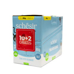 Schesir C&B kot pouch tuńczyk z okoniem morskim filety galaretka 85g 12szt/display