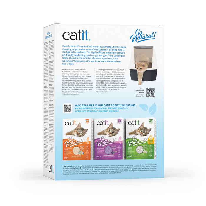 CatIt Go Natural Multi-Cat Żwirek z łupin grochu i bentonitu Waniliowy 6,4kg