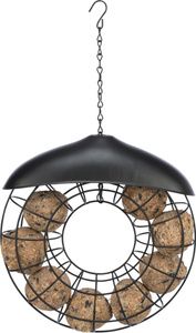 Trixie Karmidło na kule tłuszczowe dla ptaków okrągłe czarne metal 24x8cm do 8 kul