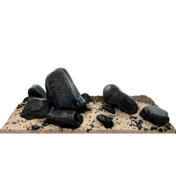 WIO Black Allure River zestaw do dekoracji do akwarium czarny i jasny beżowy 9kg pudełko