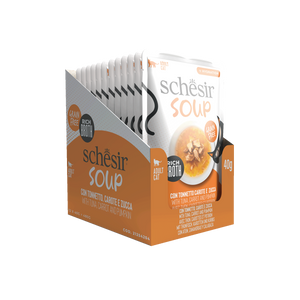 Schesir Soup karma mokra dla kotów zupa tuńczyk z dynią 40g saszetka