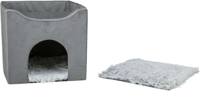 Trixie Legowisko zamknięte dla psa/kota Harvey szare/biało-czarne 38x38x38cm