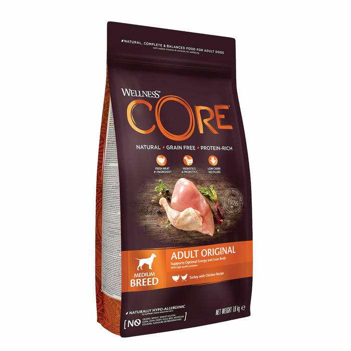 Wellness Core Adult k.sucha d.psa śr.ras indyk/kurcz. 1,8kg