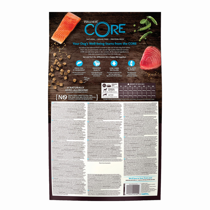 Wellness Core Adult Ocean k.sucha d.psa średnich i d.ras łosoś/tuńcz. 10kg