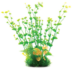 Aqua Natura Roślina do dekoracji akwarium żielona plastikowa 33cm rzadkie i drobne liśie żółte na końcówkach