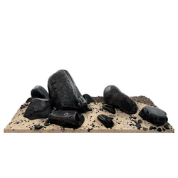 WIO Black Allure River zestaw do akwarium czarny i jasny beżowy 19kg pudełko