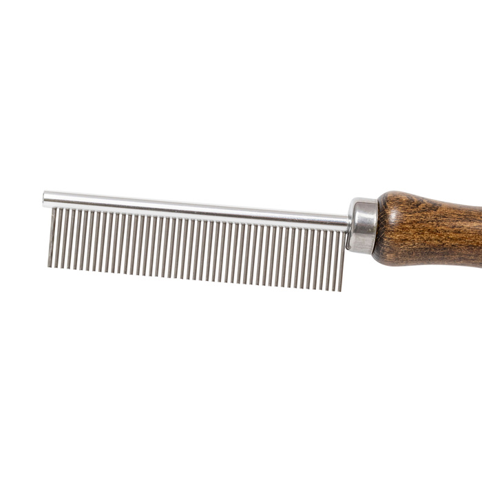 Barry King Grzebień dla zwierząt z metalową nasadą drewno bukowe 47 pinów 2,1x18,6 cm